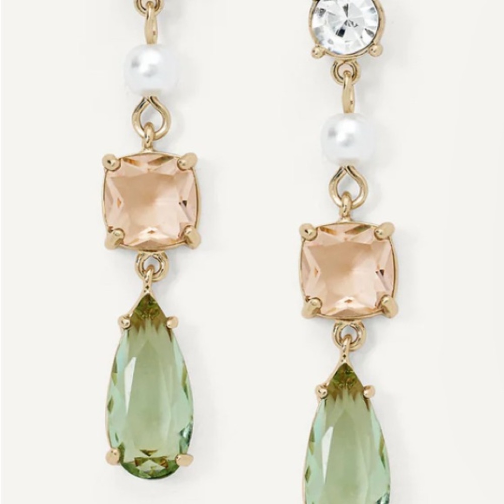 Elegant Gold and Green Drop Earrings